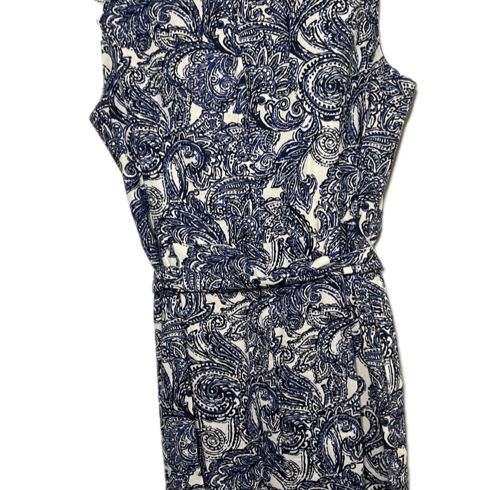 Anne Klein Navy and White Patterned Dress